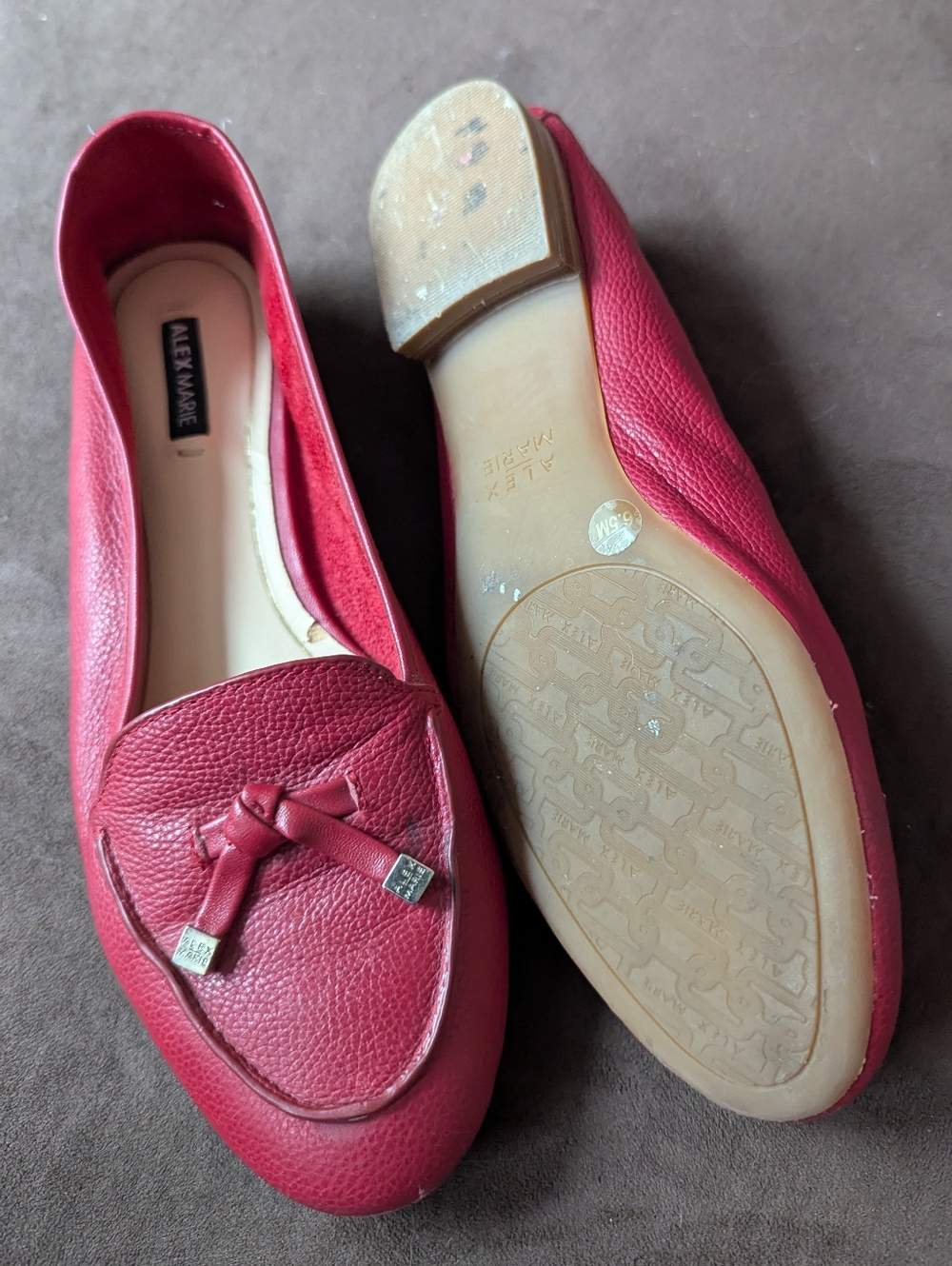 Grabbycore Leather Loafers Bow Detail Slip On Flats Women’s 6.5